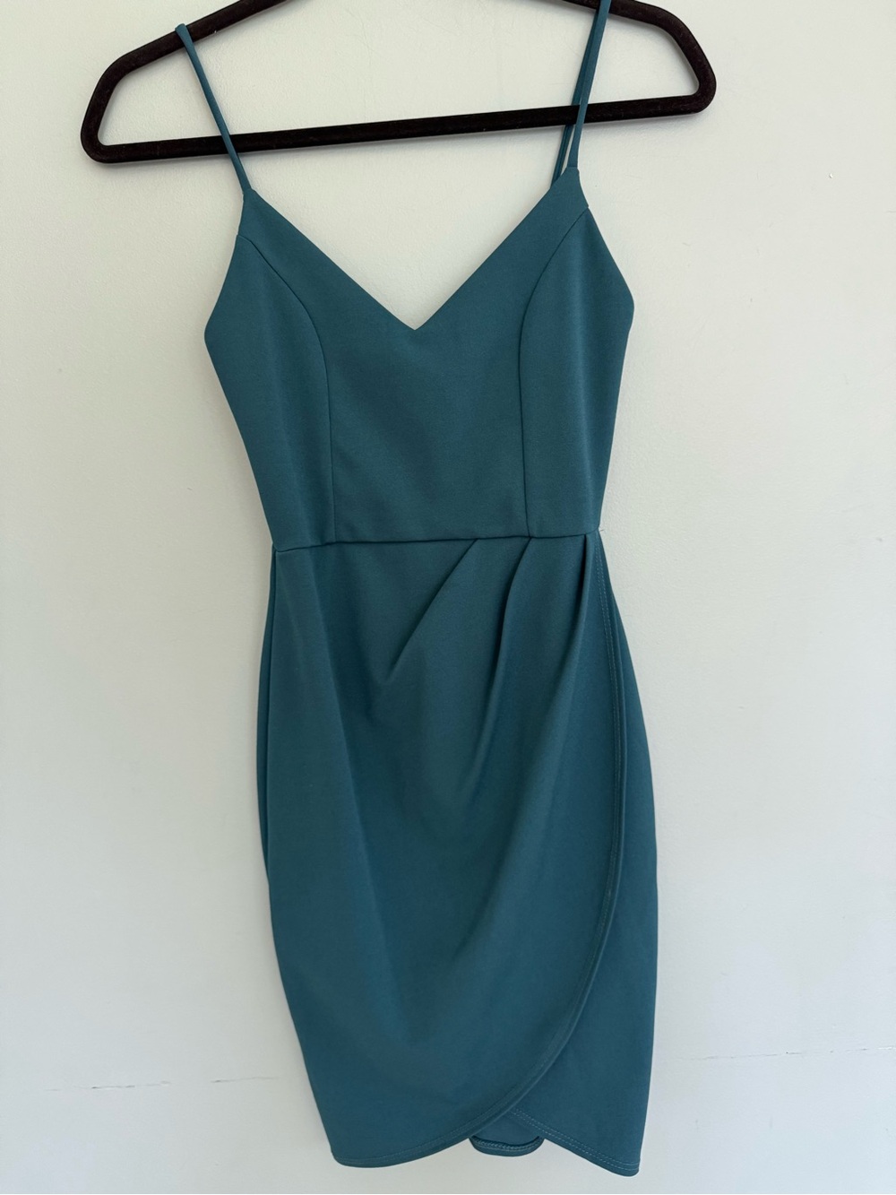Lulu's Teal Spaghetti-Strap Mini Dress